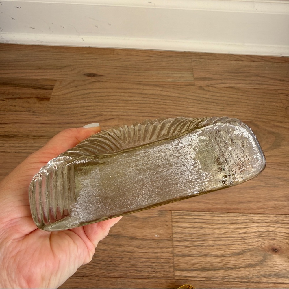 Blenko Scallop Shell Sculpture Bookend Art Glass Nautical Coastal Paper Weight - Picture 5 of 5